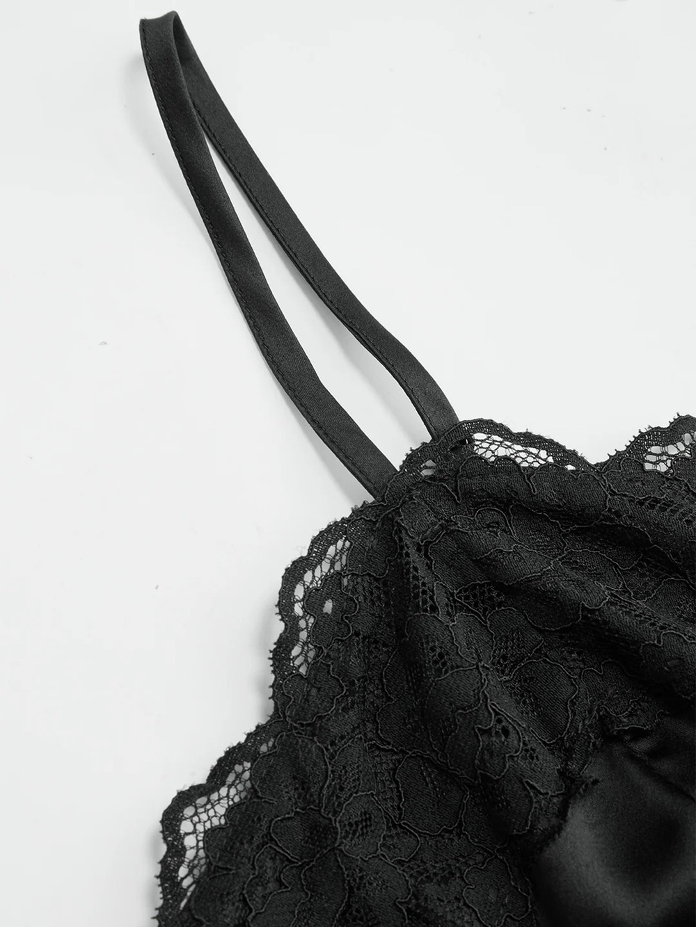 221 Lace-Trim Satin Cami Top - Picture 3 of 6